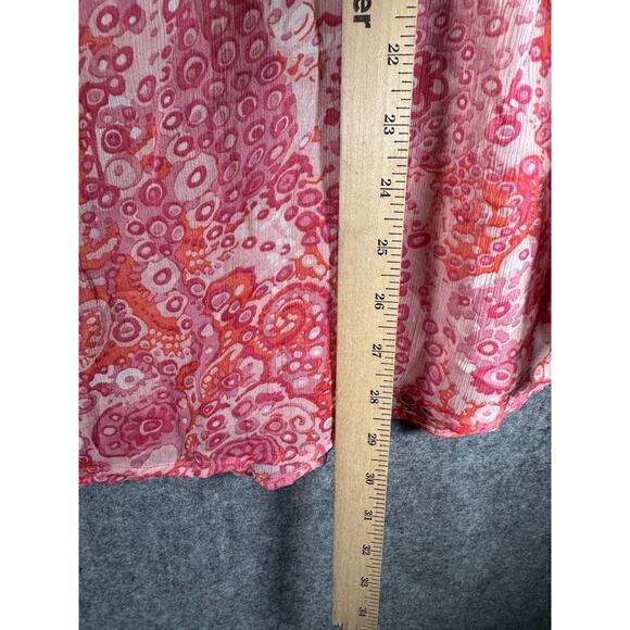 VTG TGM Top Women 18/20 Pink Semi Sheer Paisley Print Whimsical Fairy Boho Y2K - Picture 7 of 9